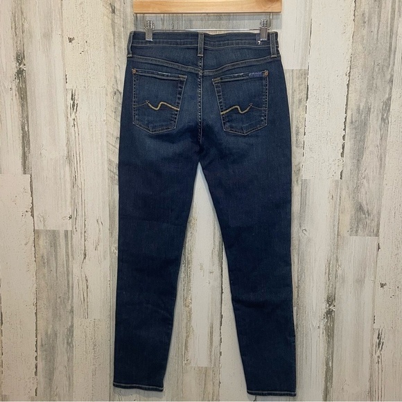 7 For All Mankind Josefina Boyfriend Skinny Mid Rise Jeans - Dark Wash size 24 - Picture 6 of 9